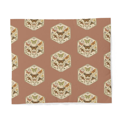 Vintage Botanical Hexagon Cotton Duvet Cover — Earth Tones Floral Pattern