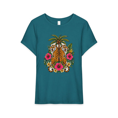 Tropical Tiger Floral Tee Shirt