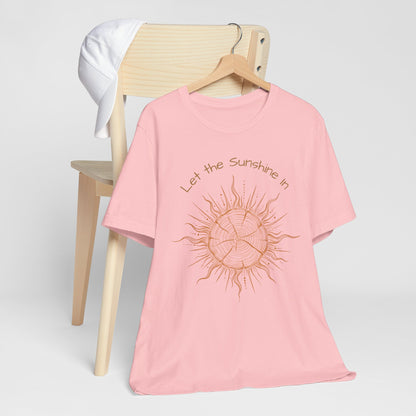 T-Shirt, Short Sleeve Boxy Crew Neck - Let the Sunshine In Sun Positive Vibes