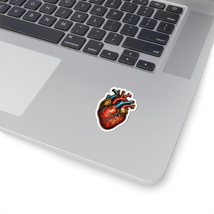 Sticker,  Kiss-Cut  - Traditonal Tattoo Style Anatomical Heart