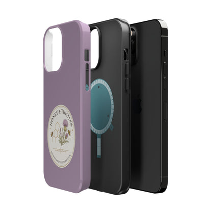 Floral Honey & Thistles Magnetic Phone Case — Impact-Resistant MagSafe-Compatible