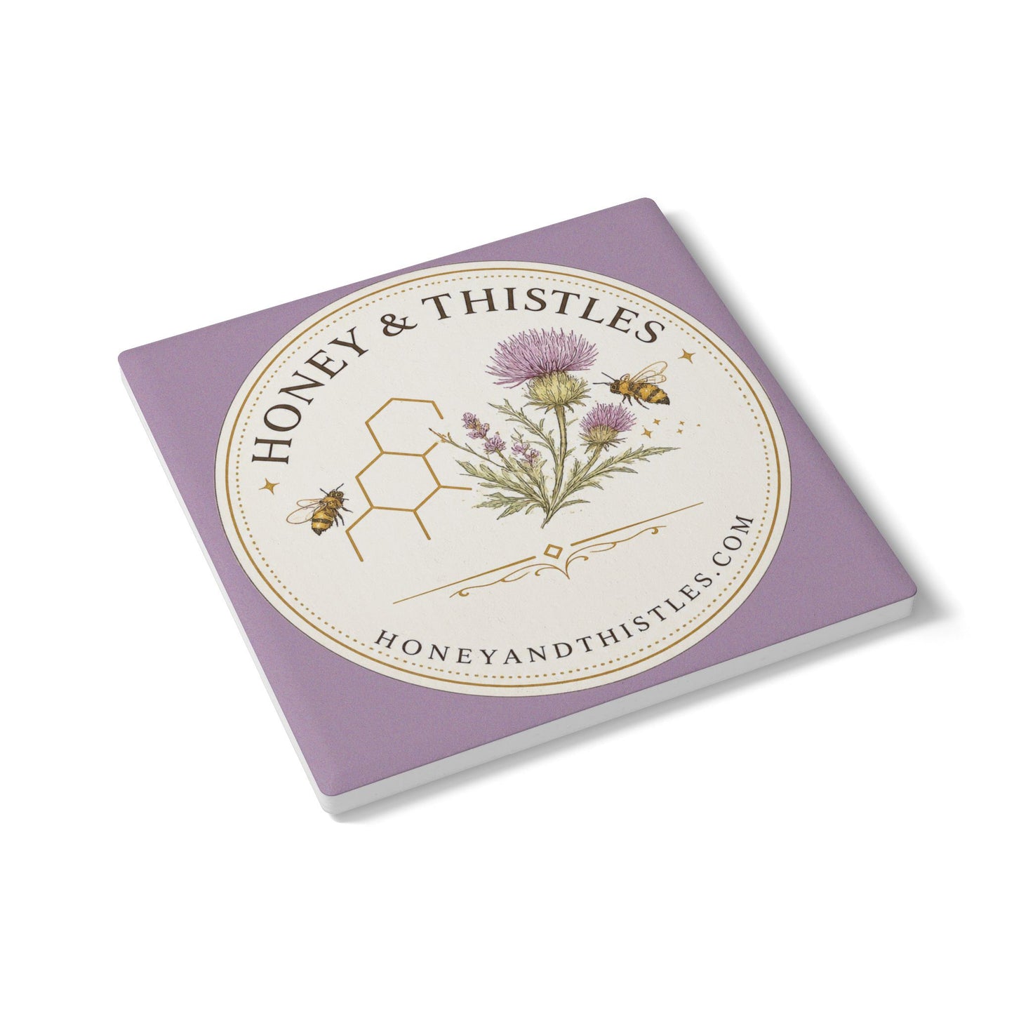Honey & Thistles Logo Ceramic Coaster
