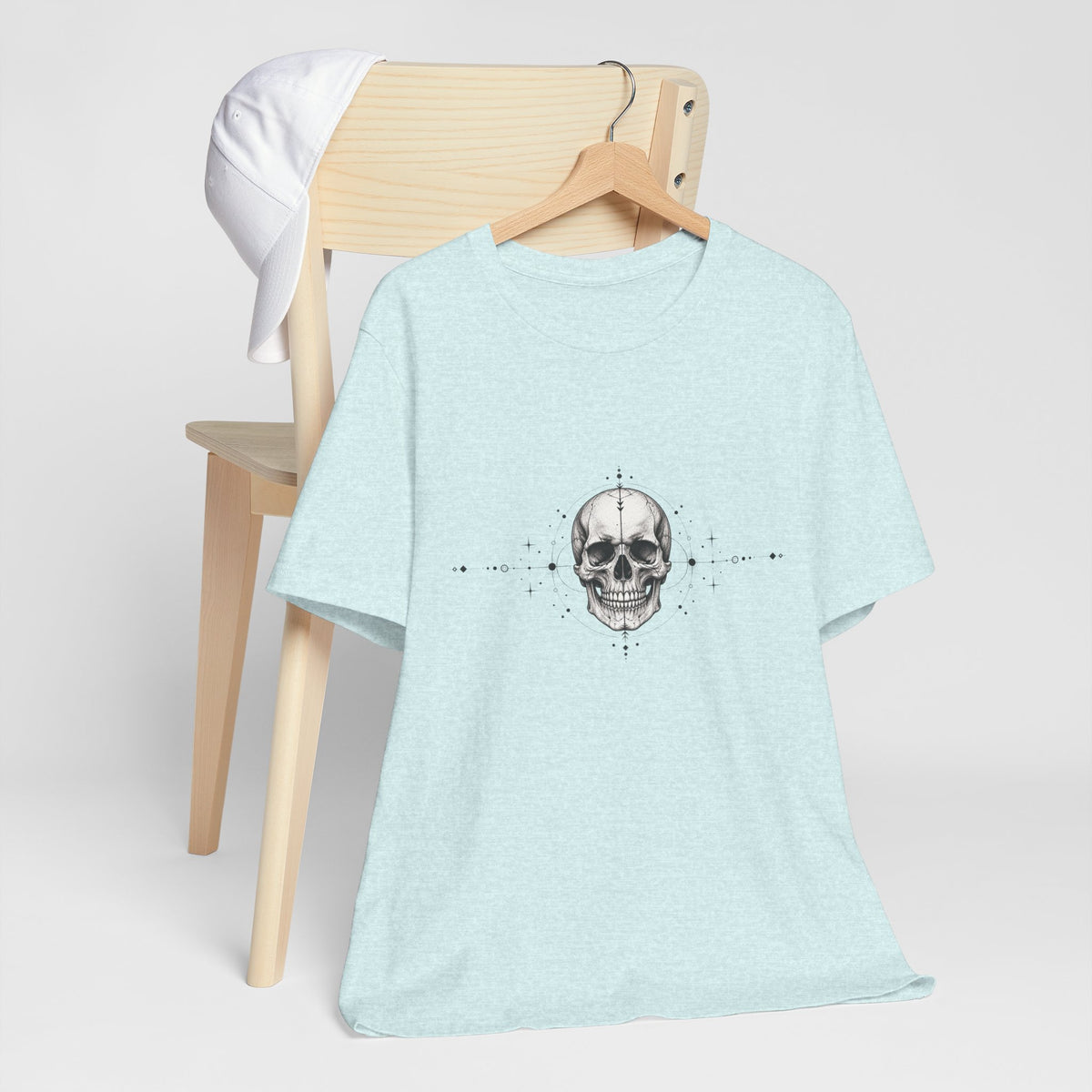 T-Shirt, Short Sleeve Boxy Crew Neck - Skull Geometry
