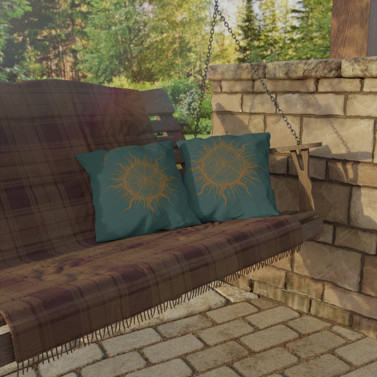 Pillow, Outdoor/Garden - Boho Let the Sunshine In Sunburst