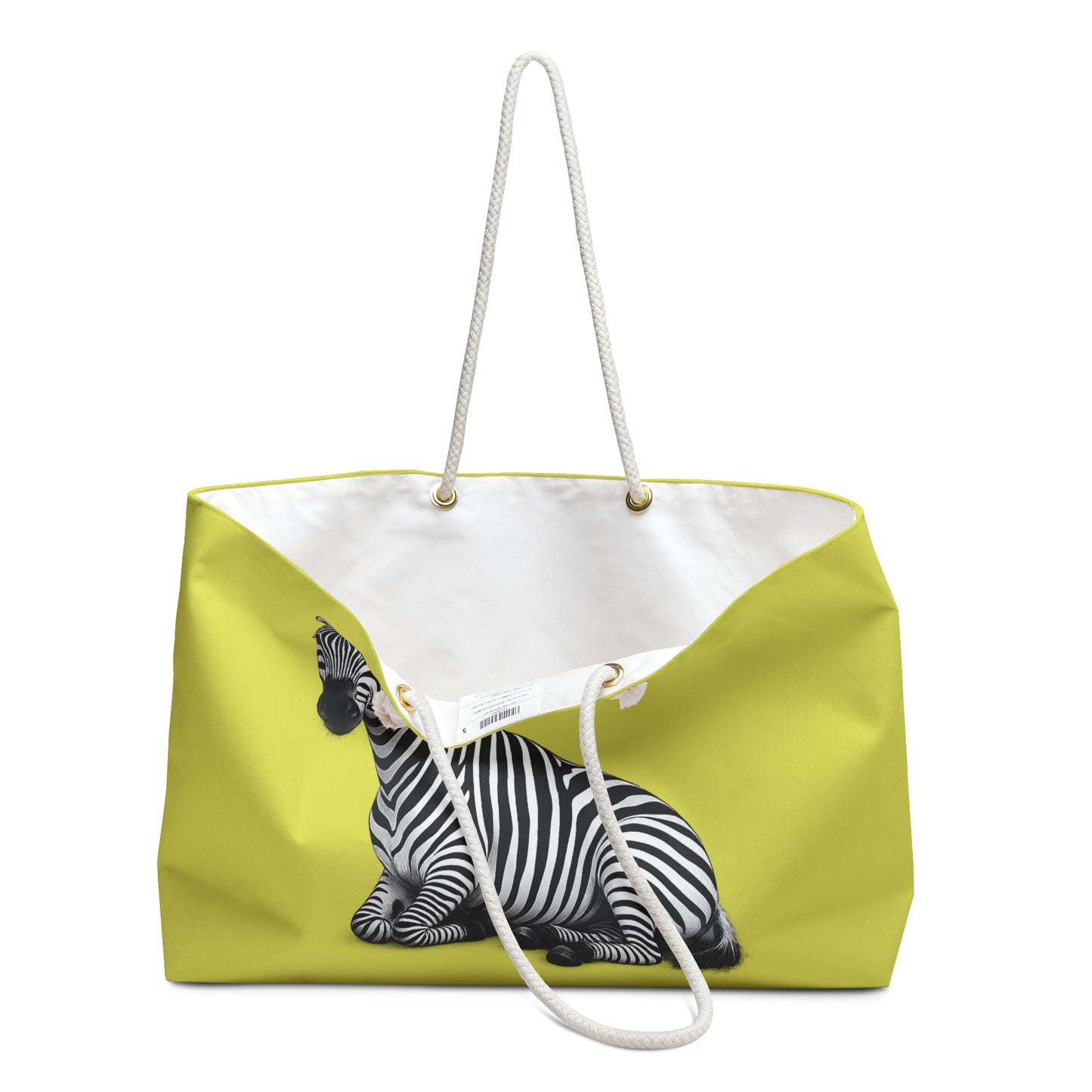 Zebra Print Weekender Bag – Yellow Striped Safari Travel Tote