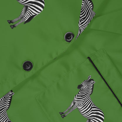 Zebra Satin Pajama Set - Green