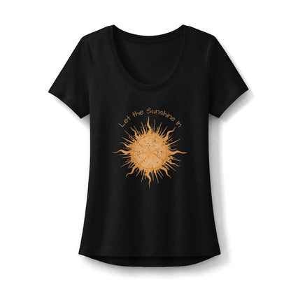 T-Shirt, Short Sleve Scoop Neck - Sun & Tree Let the Sunshine In
