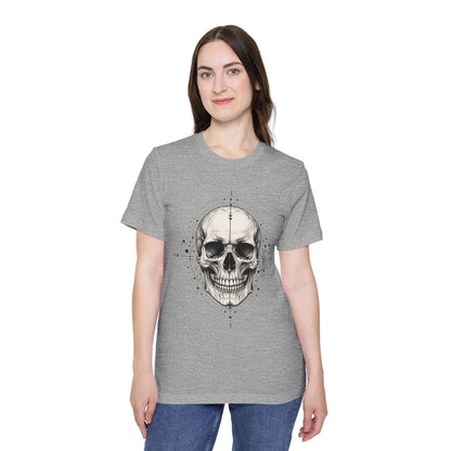 T-Shirt, Short Sleeve Boxy Crew Neck - Geometric Skull