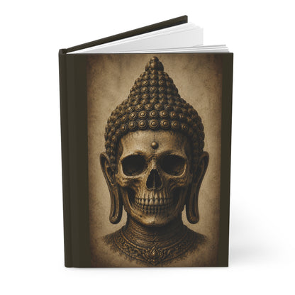 Journal Notebook, Hardcover Lined - Buddha Skull (black)