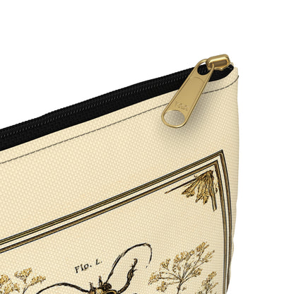 Pouch/Accessory Bag - Vintage Entomology Botanical Beetles