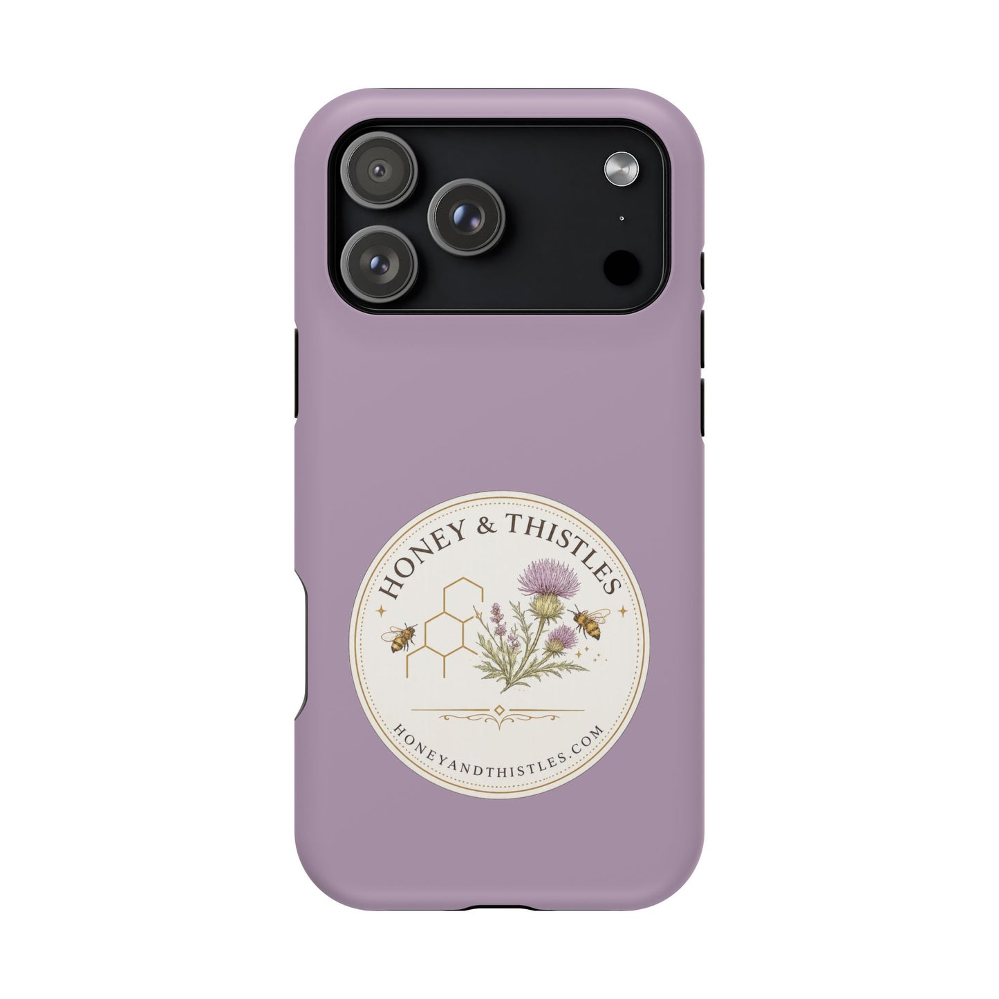 Floral Honey & Thistles Magnetic Phone Case — Impact-Resistant MagSafe-Compatible