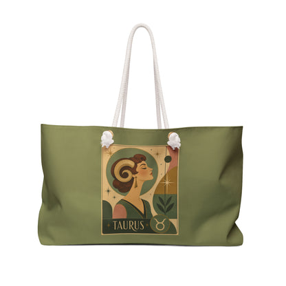 Tote, Weekender Travel Bag - Retro Taurus Zodiac