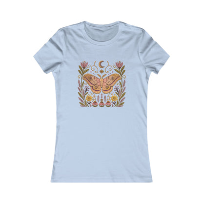 T-Shirt, Short Sleeve Crew Neck - Floral Elephant Hawk Moth & Moon
