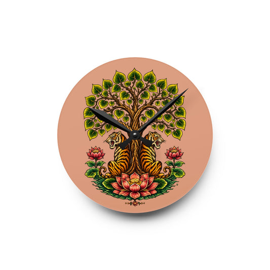 Tiger Bodhi Tree Tiger Wall Clock
