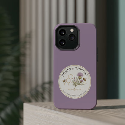 Floral Honey & Thistles Magnetic Phone Case — Impact-Resistant MagSafe-Compatible