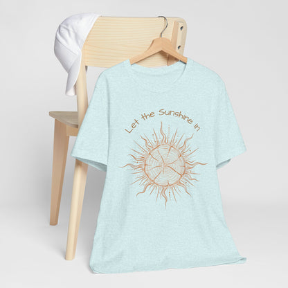 T-Shirt, Short Sleeve Boxy Crew Neck - Let the Sunshine In Sun Positive Vibes