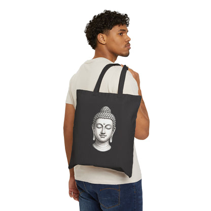 Serene Buddha Head Canvas Tote Bag