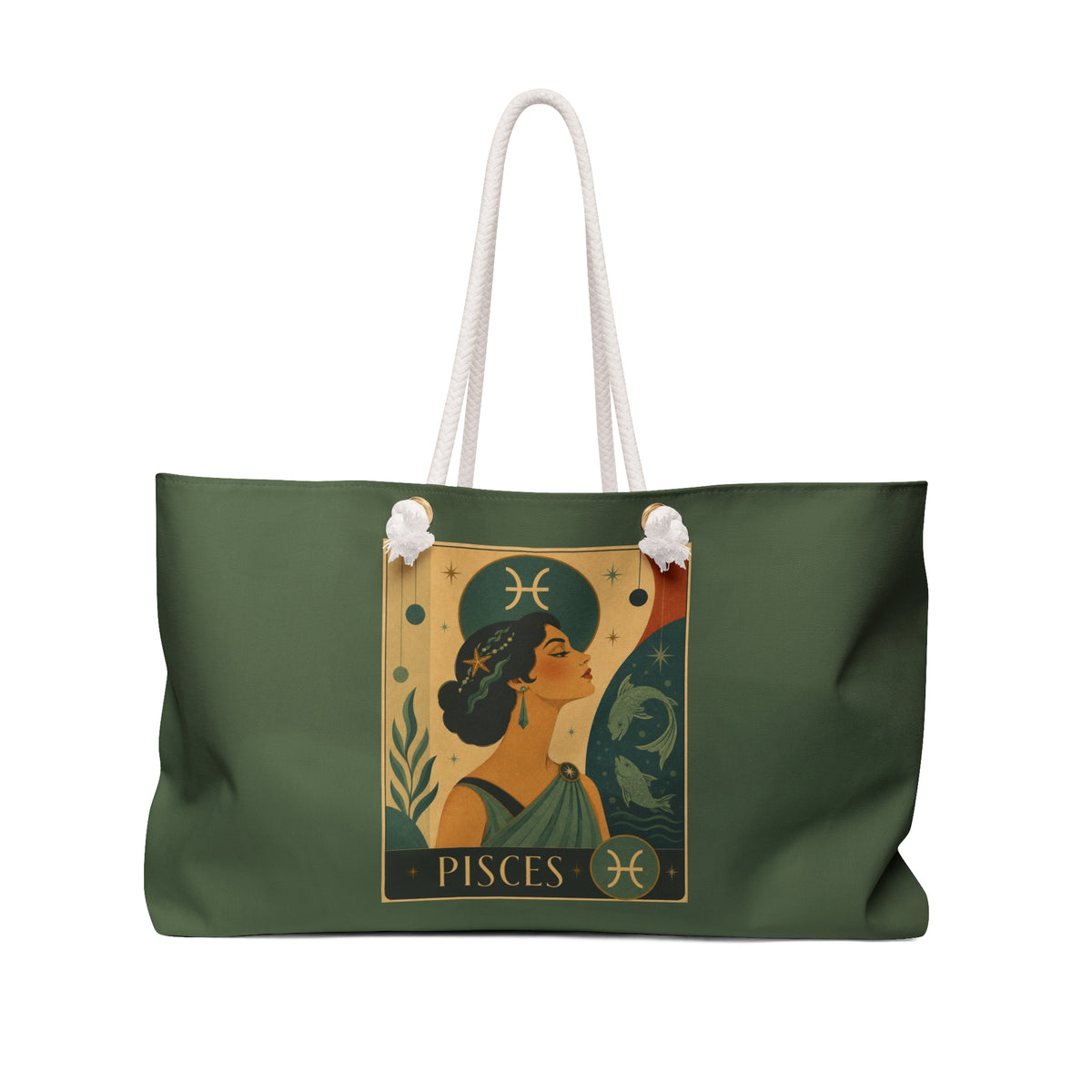 Tote, Weekender Travel Bag - Retro Pisces Zodiac