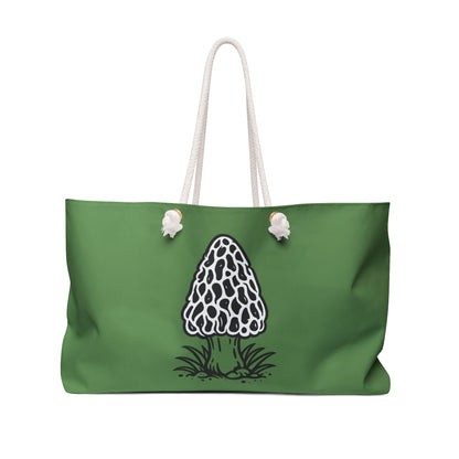Tote, Weekender Travel  Bag - Morel Mushroom (kelly green)