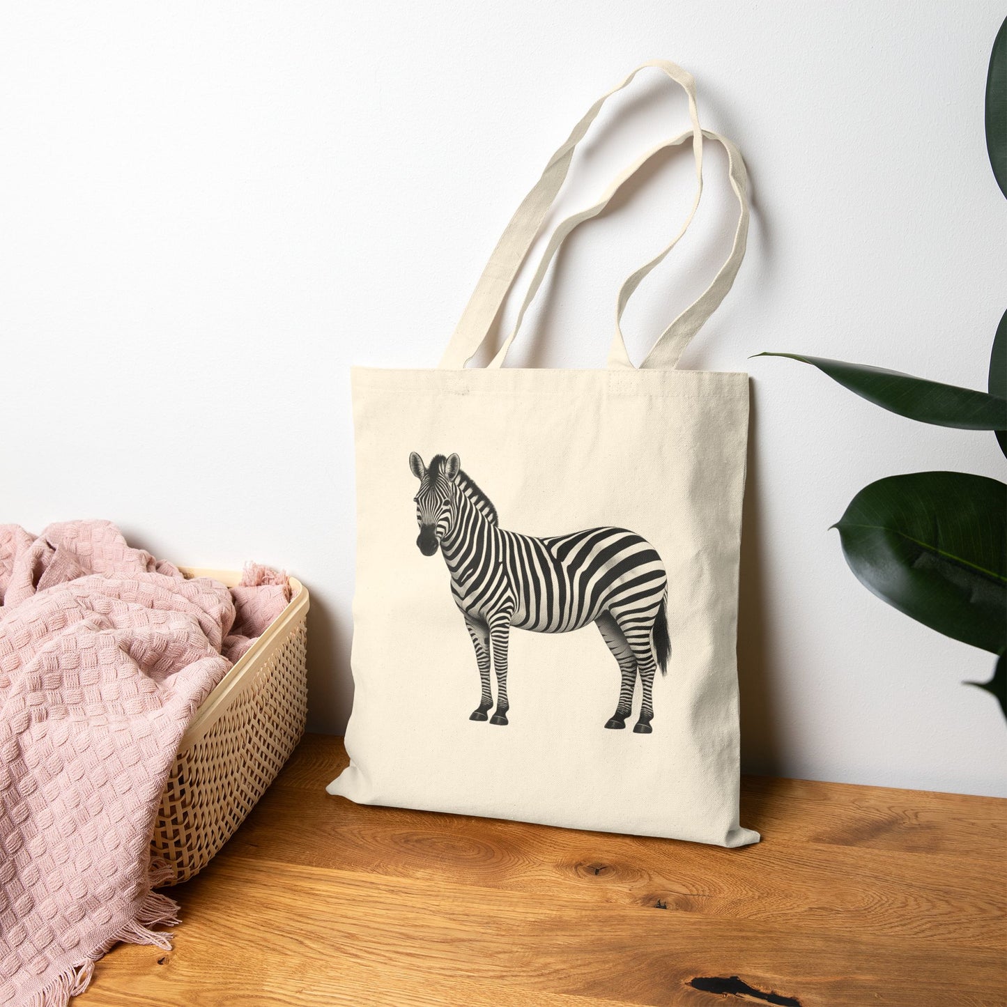 Zebra Canvas Tote Bag