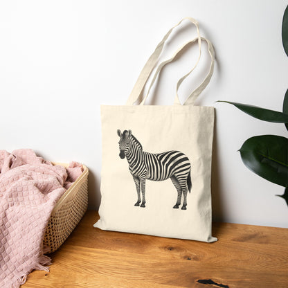 Zebra Canvas Tote Bag