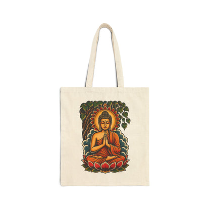Buddha Meditation Canvas Tote Bag — Eco Cotton Yoga & Meditation Bag