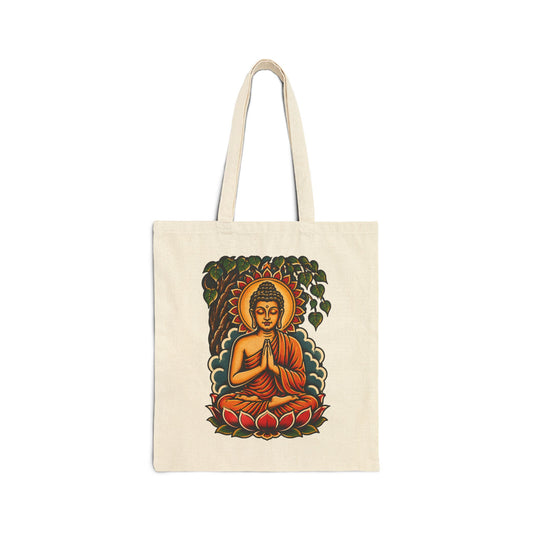 Buddha Meditation Canvas Tote Bag — Eco Cotton Yoga & Meditation Bag