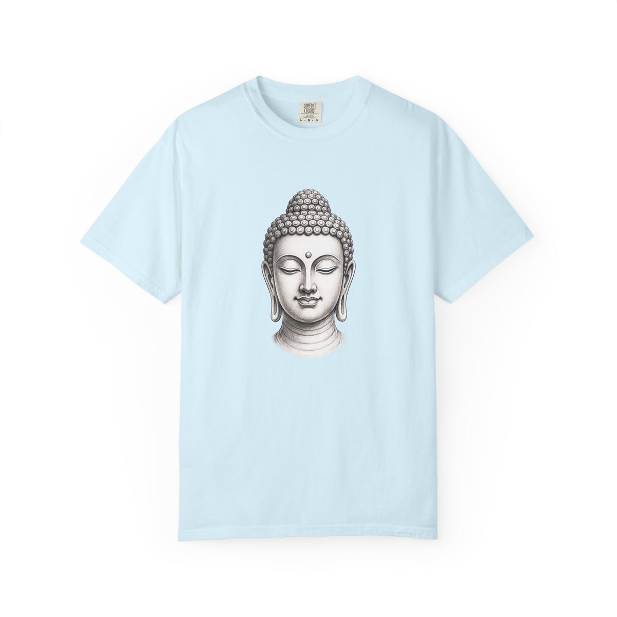 T‑Shirt, Short Sleeve Boxy Crew Neck - Mindful Zen Buddha Head