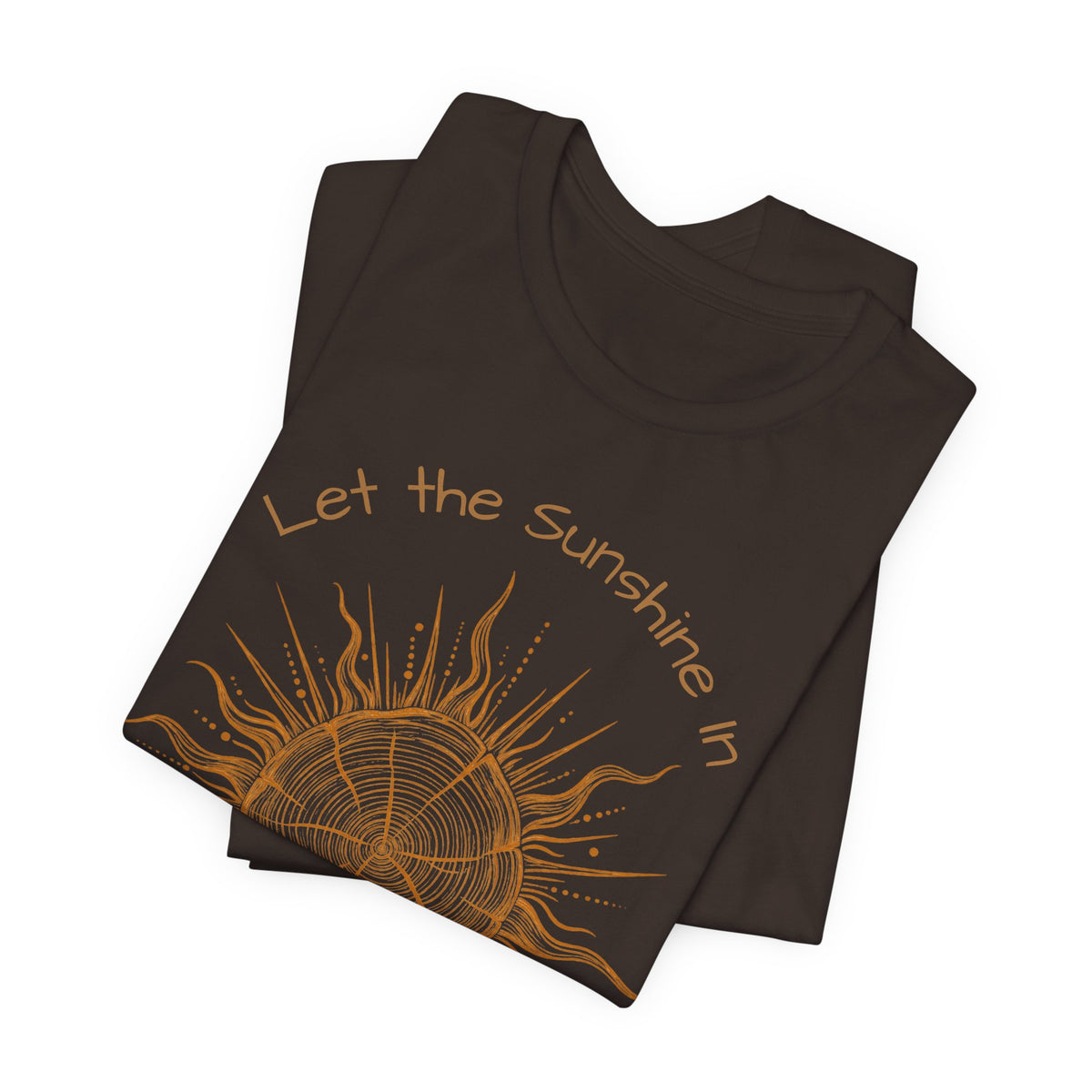 T-Shirt, Short Sleeve Boxy Crew Neck - Let the Sunshine In Sun Positive Vibes
