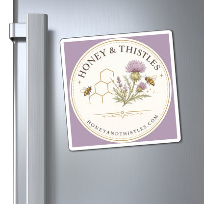 Magnet — Honey & Thistles Floral Logo Bee Refrigerator Magnet