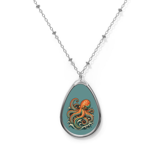 Octopus Teardrop Pendent Necklace
