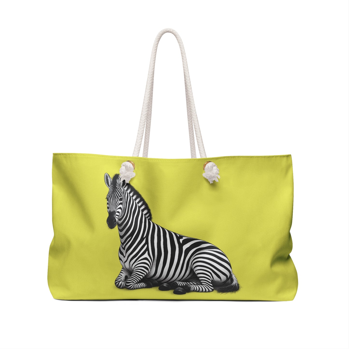 Zebra Print Weekender Bag – Yellow Striped Safari Travel Tote