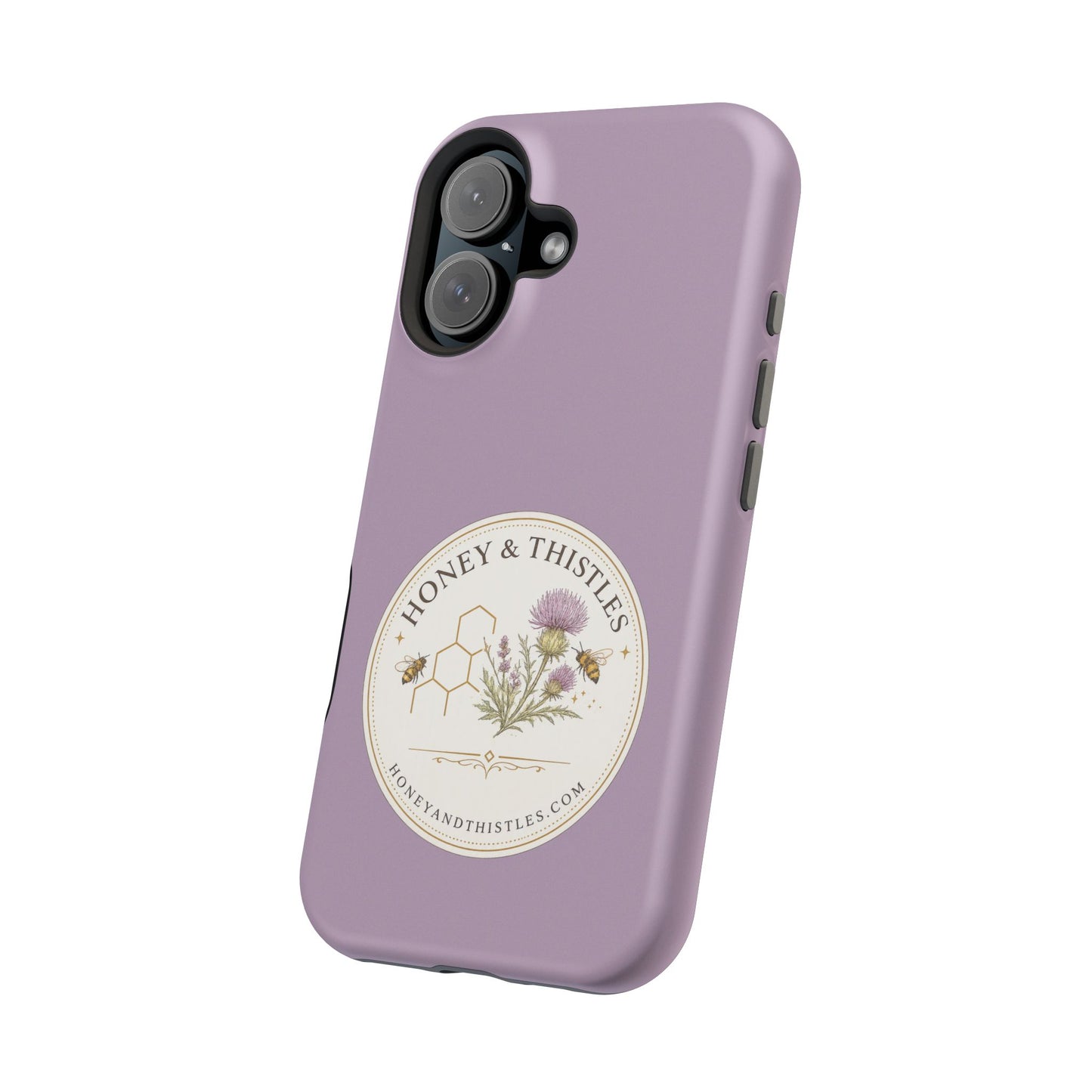 Floral Honey & Thistles Magnetic Phone Case — Impact-Resistant MagSafe-Compatible