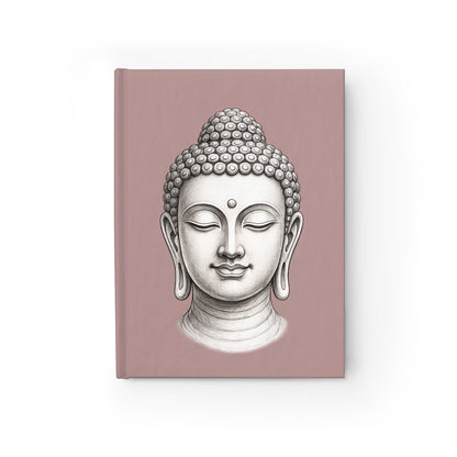 Journal Notebook, Blank Hardcover - Buddha Head (pale pink)