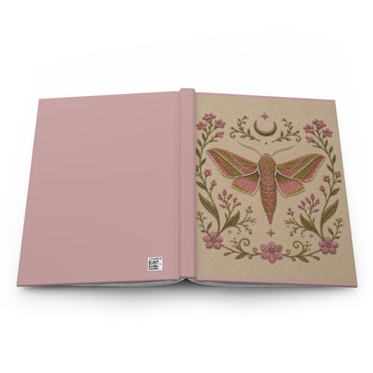 Elephant Hawk Moth on Cream Hardcover Lined Journal