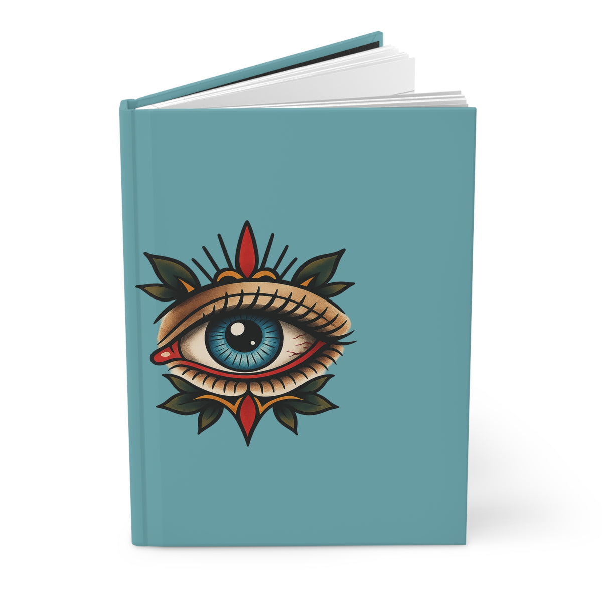 Journal Notebook, Hardcover Lined - Mystical All-Seeing Eye (teal)