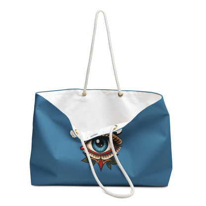 Tote, Weekender Travel  Bag - Mystical All-Seeing Eye (medium blue)