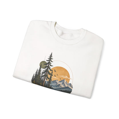 Sweatshirt, Crew Neck - Mountain Lake Sunset