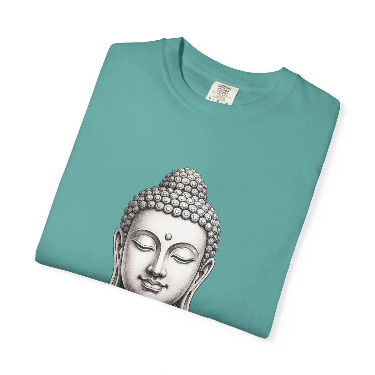 T‑Shirt, Short Sleeve Boxy Crew Neck - Mindful Zen Buddha Head