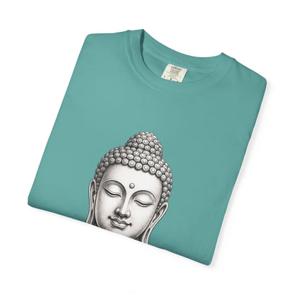 T‑Shirt, Short Sleeve Boxy Crew Neck - Mindful Zen Buddha Head
