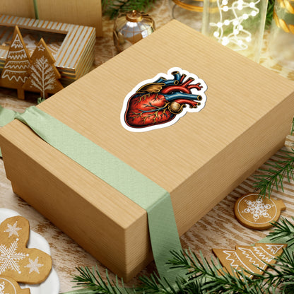 Sticker,  Kiss-Cut  - Traditonal Tattoo Style Anatomical Heart