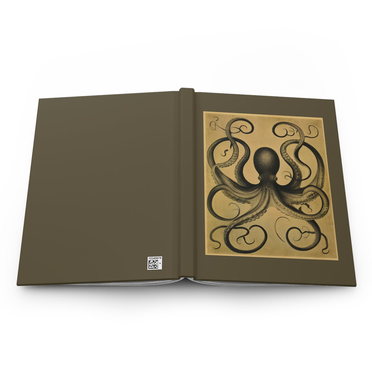 Journal Notebook, Hardcover Lined - Vintage Octopus