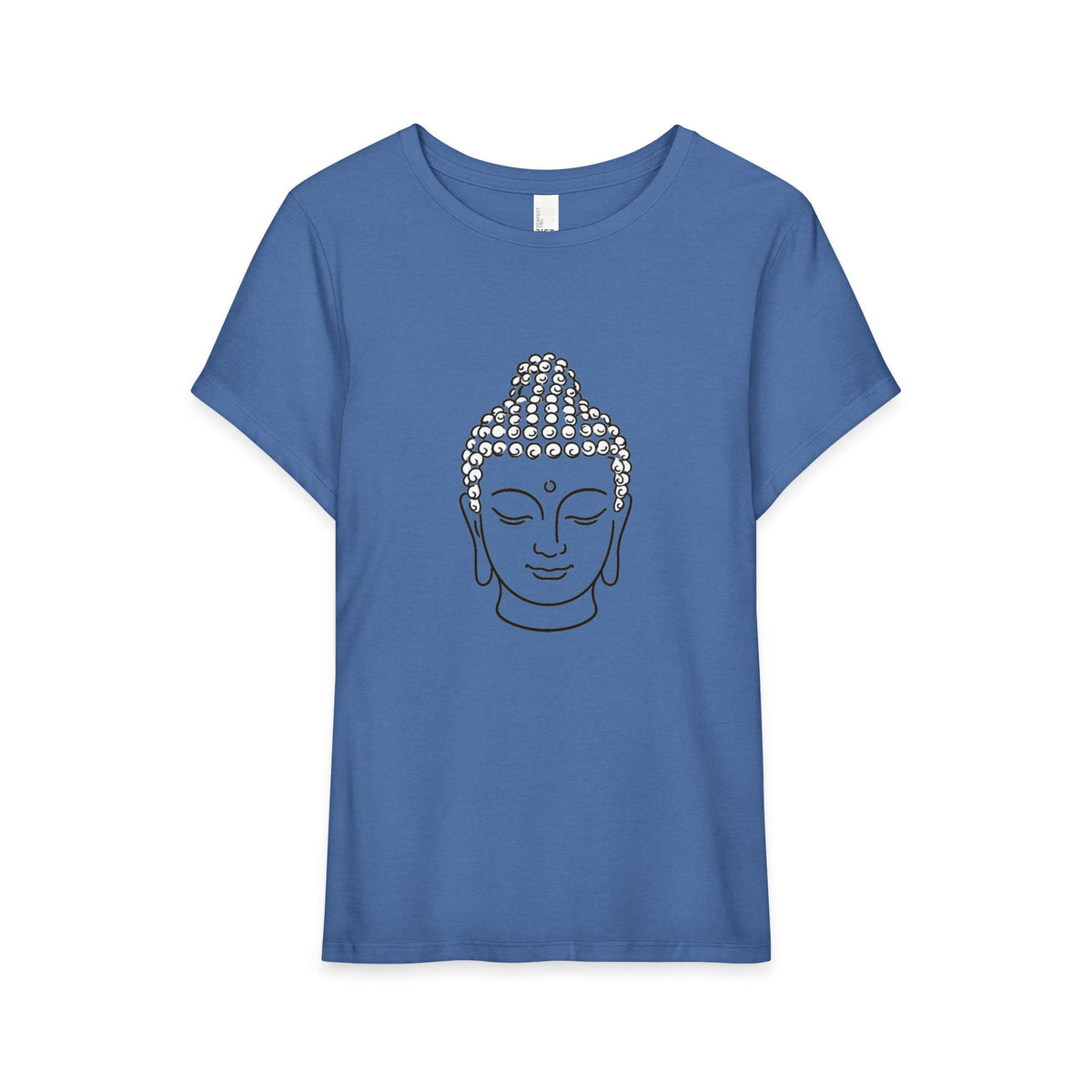 T-Shirt, Short Sleeve Wide Neck Relaxed Fit - Buddha Head