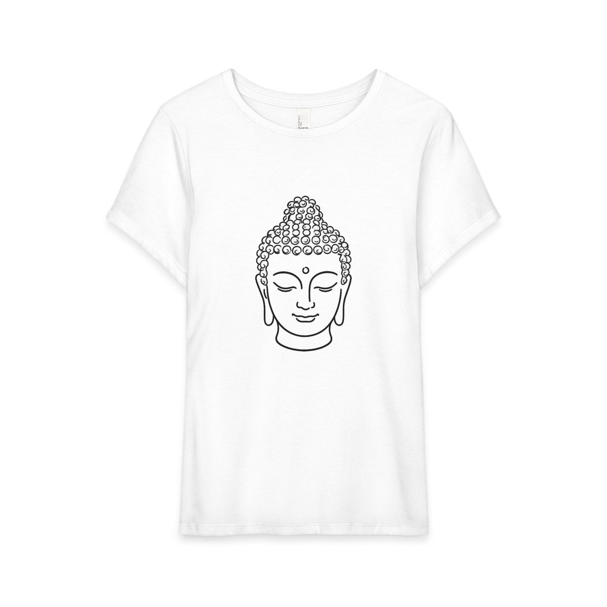 T-Shirt, Short Sleeve Wide Neck Relaxed Fit - Buddha Head