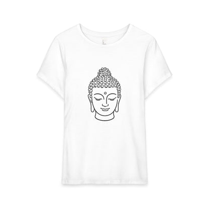 T-Shirt, Short Sleeve Wide Neck Relaxed Fit - Buddha Head