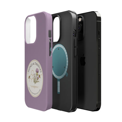 Floral Honey & Thistles Magnetic Phone Case — Impact-Resistant MagSafe-Compatible