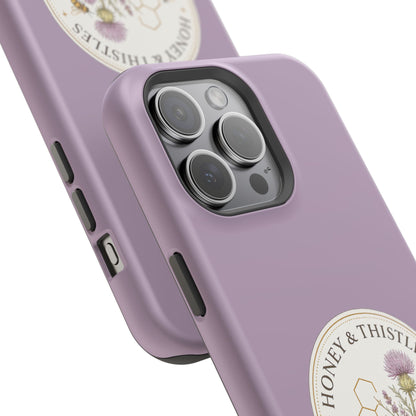 Floral Honey & Thistles Magnetic Phone Case — Impact-Resistant MagSafe-Compatible