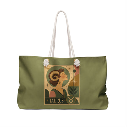 Tote, Weekender Travel Bag - Retro Taurus Zodiac