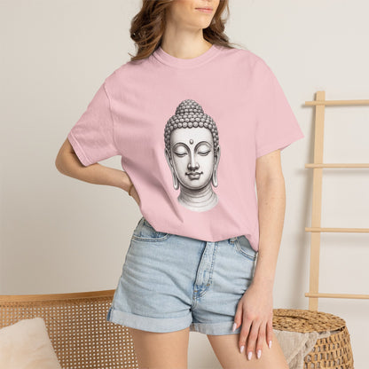 T‑Shirt, Short Sleeve Boxy Crew Neck - Mindful Zen Buddha Head