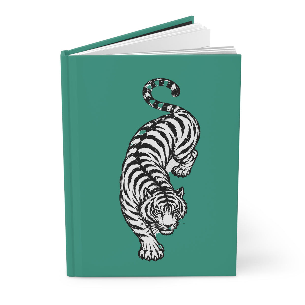 Journal Notebook, Hardcover Lined - Prowling Tiger